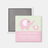 Groene en roze olifanten magneet (Voorkant / Achterkant)