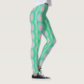 Groene en roze oude cirkels leggings (Rechts)
