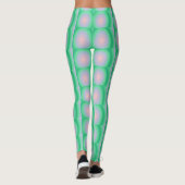 Groene en roze oude cirkels leggings (Achterkant)