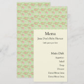 Groene en roze Paisley Menu Kaart (Voorkant / Achterkant)