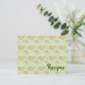 Groene en roze Paisley Recept Kaart (Staand voorkant)