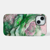 Groene en Roze Reuze Rozen iPhone 15 Case (Achterkant horizontaal)