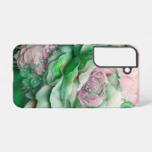 Groene en Roze Reuze Rozen Samsung Galaxy Hoesje (Achterkant horizontaal)