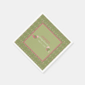 Groene en Roze Schattigee Vogels Baby shower Papie Servet (Hoek)