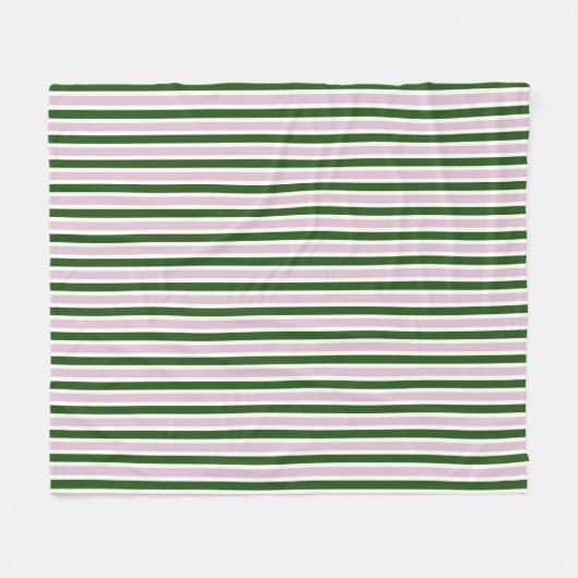 Groene en roze strepen fleece deken (Voorkant (Horizontaal))