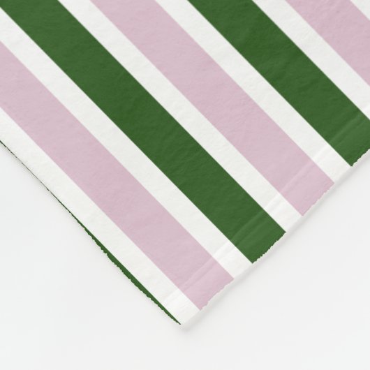 Groene en roze strepen fleece deken (Hoek)