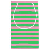 Groene en roze strepen klein cadeauzakje (Achterkant)