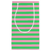 Groene en roze strepen klein cadeauzakje (Voorkant)
