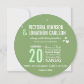 Groene en roze Trendy Geometric Typography Wedding Kaart (Voorkant)