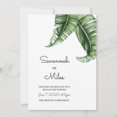 Groene en Roze Tropische Banaan Palm Leaf Kaart (Voorkant)