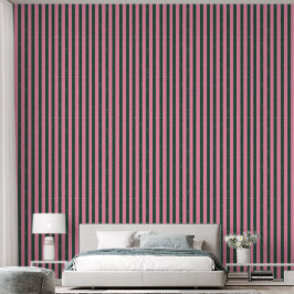 Groene en roze verticale streep behang