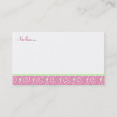 Groene en roze visitekaartjes contactkaartje (Achterkant)