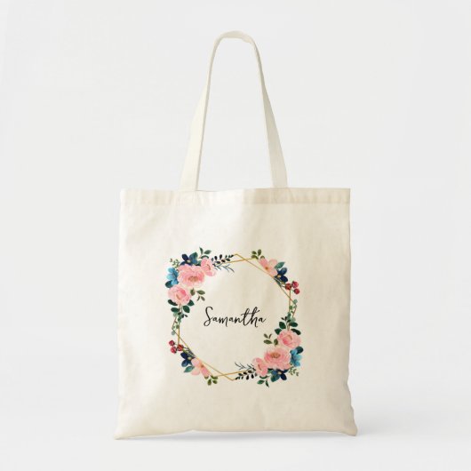 Groene en Roze Waterverf BlokkeerCanvas tas (Voorkant)