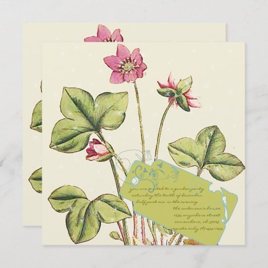 Groene en roze wilde ventilatorbinnenuitvindingen kaart (Voorkant / Achterkant)