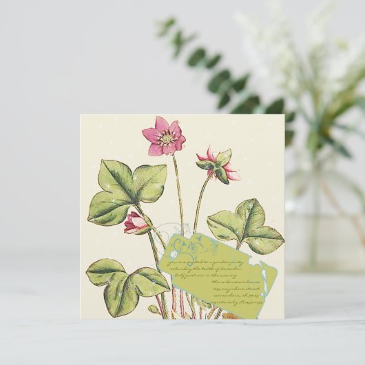 Groene en roze wilde ventilatorbinnenuitvindingen kaart (Staand voorkant)