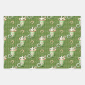 GROENE EN TAN IRISH BEVERAGES EN DONUTS INPAKPAPIER VEL (Voorkant 2)