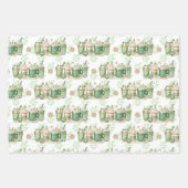 GROENE EN TAN IRISH BEVERAGES EN DONUTS INPAKPAPIER VEL (Voorkant)