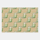 GROENE EN TAN IRISH BEVERAGES EN DONUTS INPAKPAPIER VEL (Voorkant 3)