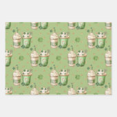 GROENE EN TAN IRISH BEVERAGES EN DONUTS INPAKPAPIER VEL (Voorkant)