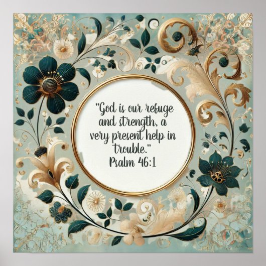 Groene en Tan Lijst Bijbelverzen Poster (Voorkant)