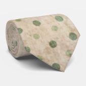 Groene en Tan Polka Dot Stropdas (Opgerold)
