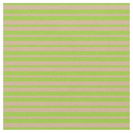 Groene en Tan Striped Patroon Stof (Close Up)