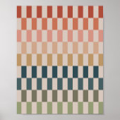 Groene en terracotta strepen poster (Voorkant)