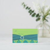 Groene en turquoise Damask Place Card Plaatskaartje (Staand voorkant)