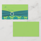 Groene en turquoise Damask Place Card Plaatskaartje (Voorkant / Achterkant)