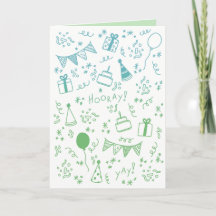 Groene en turquoise feestkaart