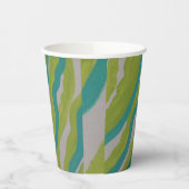 Groene en Turquoise Gestreepte Document kop Papieren Bekers (Links)