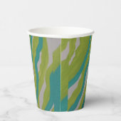 Groene en Turquoise Gestreepte Document kop Papieren Bekers (Rechts)