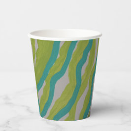 Groene en Turquoise Gestreepte Document kop Papieren Bekers