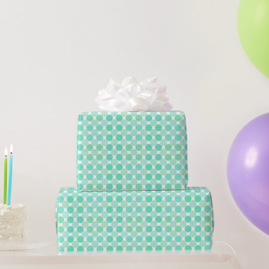 groene en turquoise gestructureerde stippen cadeaupapier (Feestgeschenken)