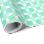 groene en turquoise gestructureerde stippen cadeaupapier (Rol Hoek)