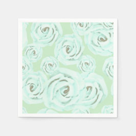 Groene en turquoise slagroom servetten 