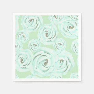 Groene en turquoise slagroom servetten 