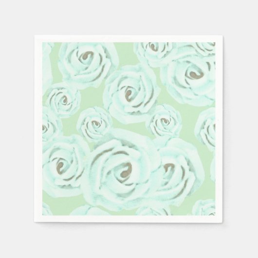 Groene en turquoise slagroom servetten (Voorkant)