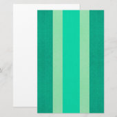Groene en Turquoise Stripes Briefpapier (Voorkant / Achterkant)