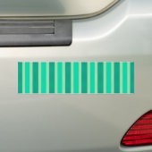 Groene en Turquoise Stripes Bumpersticker (Op auto)