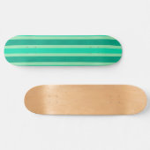 Groene en Turquoise Stripes Persoonlijk Skateboard (Horizontaal)