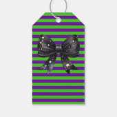 Groene en violette strepen cadeaulabel (Achterkant)