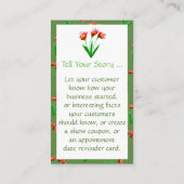 Groene en vrouwelijke  bloemen Visitekaartje (Achterkant)