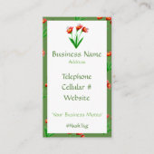 Groene en vrouwelijke  bloemen Visitekaartje (Voorkant)