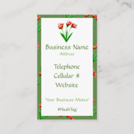 Groene en vrouwelijke  bloemen Visitekaartje
