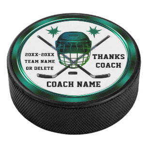 Groene en Wit, Gepersonaliseerd COACH, Hockey Puck