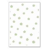 Groene en witte aanpasbare trouwtafel nummertabelk kaart (Achterkant)