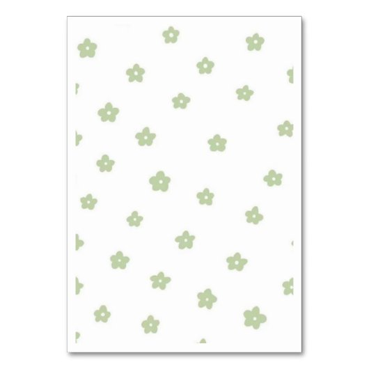 Groene en witte aanpasbare trouwtafel nummertje kaart (Achterkant)