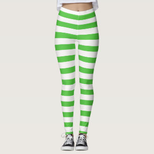 Groene en witte aardbei Costume Halloween Stripe Leggings