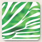 Groene en witte Abstracte strepen Bier Onderzetter (Voorkant)